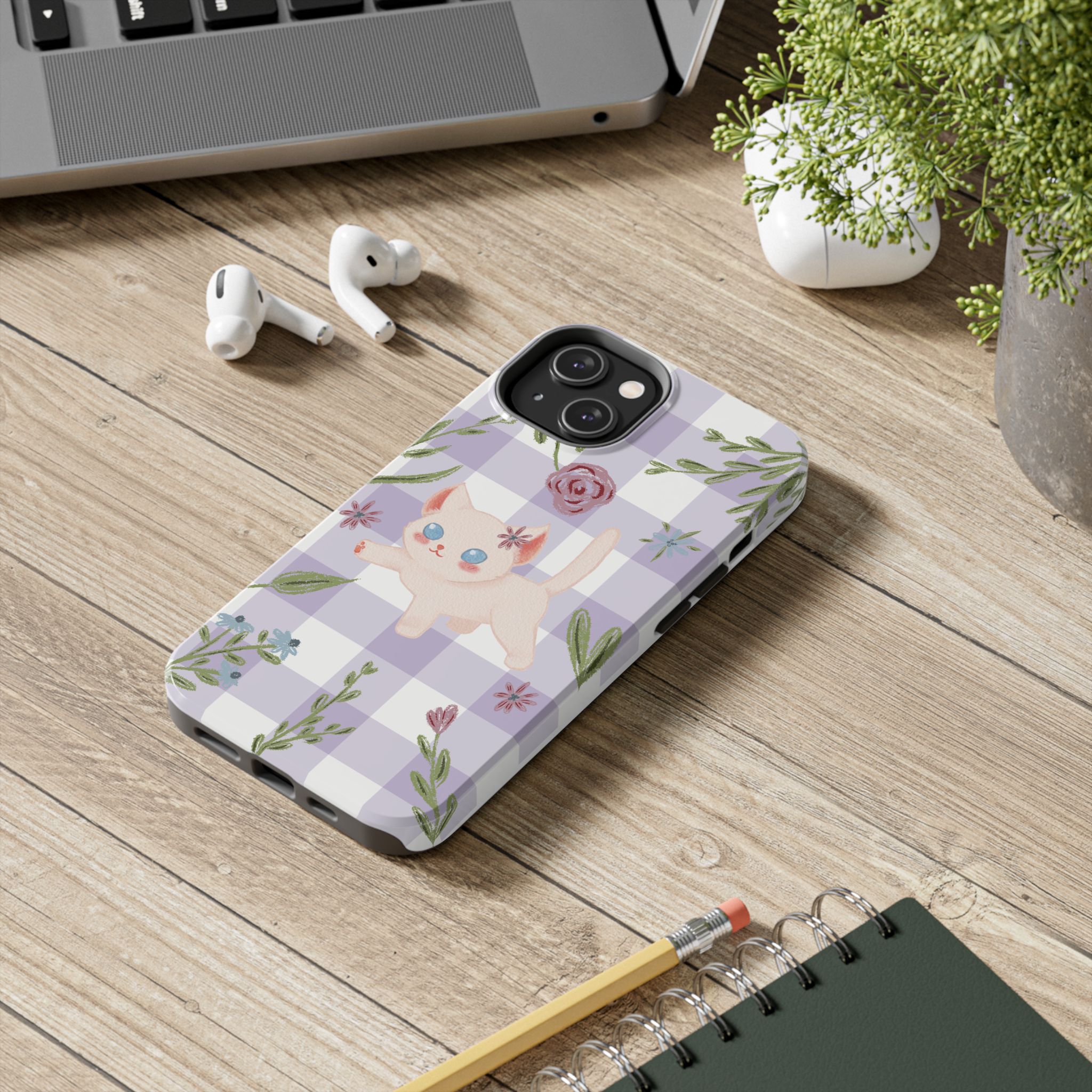 "Whiskers & Wildflowers" Phone Case - Image 59